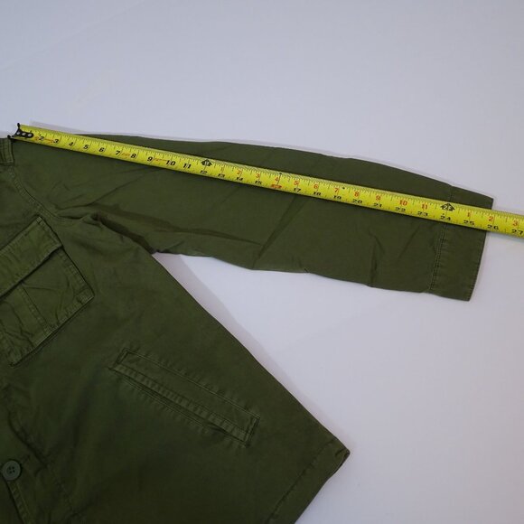 Indigo Star Military Field Jacket Olive Green Men Size S Button Up Patch Pockets - Picture 14 of 15